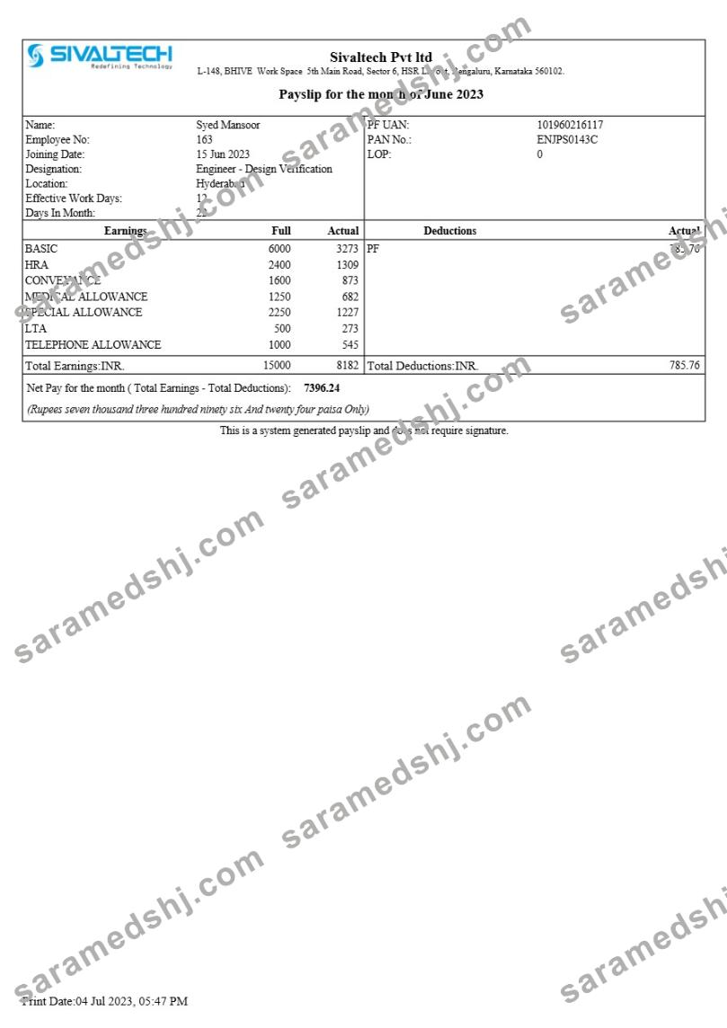 Sivaltech payslip template in Word and PDF formats.pdf, 1